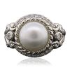 Image 1 : Sterling Silver Pearl and Cubic Zirconia Judith Ripka Ring
