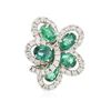 Image 1 : 14KT White Gold 5.00 ctw Emerald and Diamond Ring