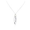 Image 1 : 14KT White Gold 1.92 ctw Sapphire and Diamond Pendant With Chain