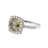 Image 2 : 18KT White Gold GIA Certified 2.92 ctw Fancy Brown Diamond Ring