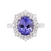 Image 1 : 14KT White Gold 3.49 ctw Tanzanite and Diamond Ring