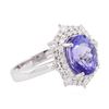 Image 2 : 14KT White Gold 3.49 ctw Tanzanite and Diamond Ring