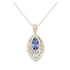 Image 2 : 14KT White Gold 4.42 ctw Tanzanite and Diamond Pendant with Chain