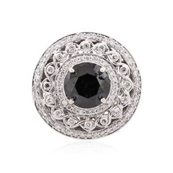 14KT White Gold 6.81 ctw Black Diamond Ring