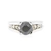 Image 1 : 14KT White Gold 1.65 ctw Black & White Diamond Ring