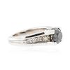 Image 2 : 14KT White Gold 1.65 ctw Black & White Diamond Ring