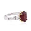 Image 2 : 14KT Two-Tone Gold 4.78 ctw Ruby and Diamond Ring