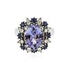 Image 1 : 14KT White Gold 4.75 ctw Tanzanite, Sapphire and Diamond Ring