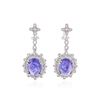 Image 1 : 14KT White Gold 24.75 ctw Tanzanite and Diamond Earrings