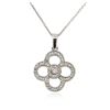 Image 2 : 14KT White Gold 0.20 ctw Diamond Pendant With Chain