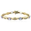 Image 1 : 14KT Yellow Gold 5.36 ctw Tanzanite and Diamond Bracelet