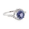 Image 2 : 14KT White Gold 1.91 ctw Tanzanite and Diamond Ring