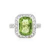 Image 1 : 14KT White Gold 5.81 ctw Peridot and Diamond Ring