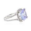 Image 2 : 14KT White Gold 9.07 ctw Tanzanite and Diamond Ring