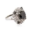 Image 2 : 14KT White Gold 6.67 ctw Black Diamond Ring