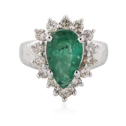 14KT White Gold 2.23 ctw Emerald and Diamond Ring