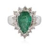 Image 1 : 14KT White Gold 2.23 ctw Emerald and Diamond Ring