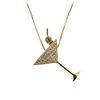 Image 2 : 14KT Yellow Gold 0.15 ctw Peridot and Diamond Pendant With Chain