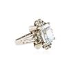 Image 2 : 14KT White Gold 3.51 ctw Aquamarine and Diamond Ring