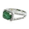 Image 2 : 14KT White Gold 2.50 ctw Emerald and Diamond Ring