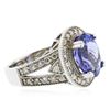 Image 2 : 14KT White Gold 5.21 ctw Tanzanite and Diamond Ring