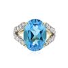Image 1 : 14KT Yellow Gold 5.00 ctw Blue Topaz and Diamond Ring