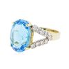 Image 2 : 14KT Yellow Gold 5.00 ctw Blue Topaz and Diamond Ring