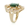 Image 3 : 14KT Yellow Gold 3.03 ctw Emerald and Diamond Ring