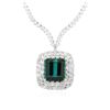 Image 2 : 18KT White Gold 15.54 ctw GIA Certified Tourmaline and Diamond Necklace