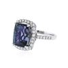 Image 2 : 18KT White Gold 8.03 ctw Tanzanite and Diamond Ring