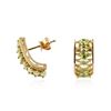 Image 2 : 14KT Yellow Gold 1.37 ctw Green Diamond Earrings