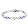 Image 1 : 14KT White Gold 9.20 ctw Tanzanite and Diamond Bracelet