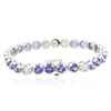 Image 2 : 14KT White Gold 9.20 ctw Tanzanite and Diamond Bracelet