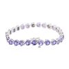 Image 2 : 14KT White Gold 9.46 ctw Tanzanite and Diamond Bracelet