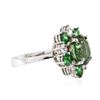 Image 2 : 14KT White Gold 3.85 ctw Andalusite, Tsavorite and Topaz Ring