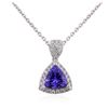 Image 2 : 14KT White Gold 1.96 ctw Tanzanite and Diamond Pendant With Chain