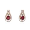 Image 1 : 14KT White And Rose Gold 3.10 ctw Ruby and Diamond Earrings