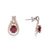 Image 2 : 14KT White And Rose Gold 3.10 ctw Ruby and Diamond Earrings
