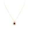 Image 1 : 14KT Yellow Gold 3.34 ctw Ruby and Diamond Pendant with Chain