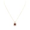 Image 1 : 14KT Yellow Gold 3.34 ctw Ruby and Diamond Pendant with Chain