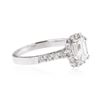 Image 2 : 14KT White Gold EGL USA Certified 1.67 ctw Diamond Ring