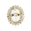 Image 1 : 14KT Yellow Gold 6.11 ctw Aquamarine and Diamond Ring