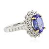Image 2 : 14KT Two-Tone Gold 3.28 ctw Tanzanite and Diamond Ring