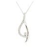 Image 2 : 14KT White Gold 0.54 ctw Diamond Pendant With Chain