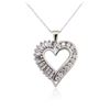 Image 2 : 10KT White Gold 0.50 ctw Diamond Heart Pendant With Chain