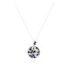 Image 1 : 14KT White Gold 10.17 ctw Sapphire and Diamond Pendant With Chain