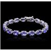 Image 2 : 14KT White Gold 16.66 ctw Tanzanite and Diamond Bracelet