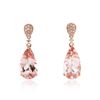 Image 1 : 14KT Rose Gold 8.78 ctw Morganite and Diamond Earrings