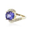 Image 2 : 14KT Yellow Gold 4.49 ctw Tanzanite and Diamond Ring