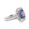 Image 2 : 14KT White Gold 3.98 ctw Tanzanite and Diamond Ring